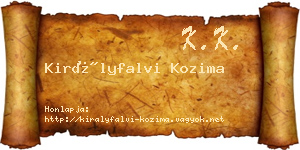 Királyfalvi Kozima névjegykártya